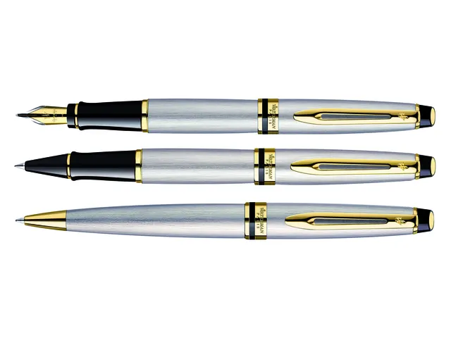 Stylo bille Waterman Expert acier inoxydable métallisé GT pointe moy