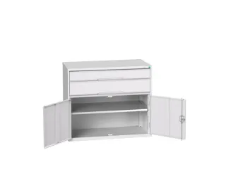 ladekast HxBxD 900x1050x550mm 2laden 2deuren RAL7035 front RAL7035 - 1