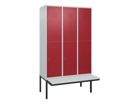armoire vestiaire avec banc à deux niveaux HxlxP 2120x1200x815mm