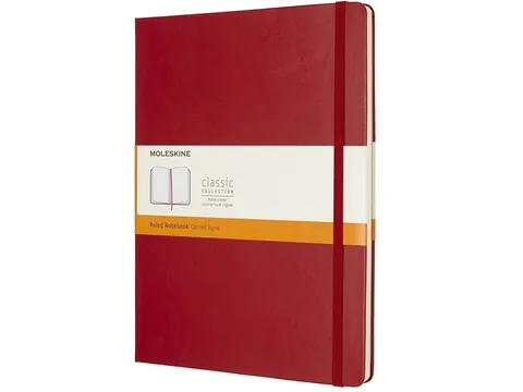 Notitieboek Moleskine XL 190x250mm lijn hard cover scarlet red