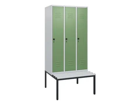 Armoire vestiaire avec banc HxlxP 1950x900x815mm 3compart.
