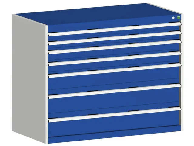 ladekast HxBxD 1000x1300x650mm 7laden romp RAL7035 front RAL5010