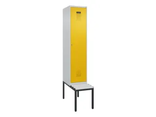 locker met bank,voor scheiding van kleding,HxBxD 2120x400x815mm,1vak - 2