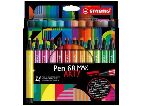 Viltstift STABILO Pen 68 Max Arty assorti etui à 24 stuks