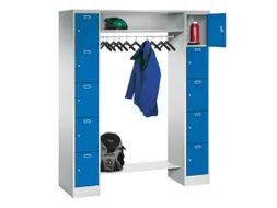 personeelsgarderobe cil.slot 1950x1500x500mm 2x5 vakken 300mm RAL5012