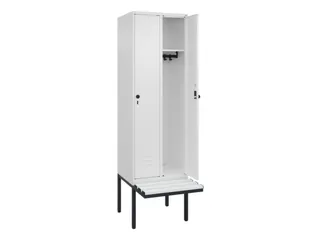 locker met bank,HxBxD 2120x600x815mm,2vak,vak B 300mm,draaigrendel - 2