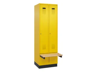 locker met bank,HxBxD 1950x600x815mm,2vak,vak B 300mm,cilinderslot - 2