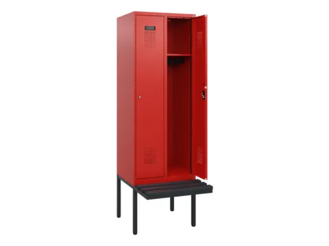 locker met bank,HxBxD 1950x600x815mm,2vak,vak B 300mm,cilinderslot