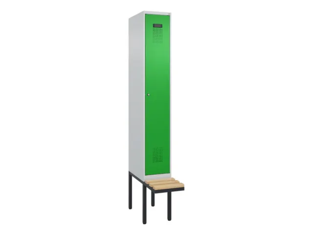 locker met bank,voor scheiding van kleding,HxBxD 2120x300x815mm,1vak