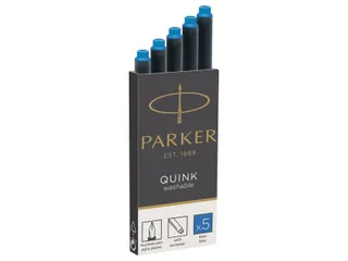 Inktpatroon Parker Quink uitwasbaar blauw blister à 5 stuks - 3