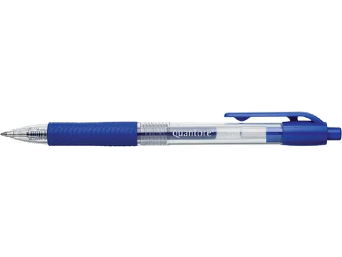 Gelschrijver Quantore Grip met drukknop 0.7mm Blauw