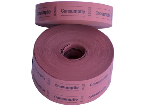 Consumptiebon Combicraft 57x30mm 2-zijdig 2x1000 stuks rood