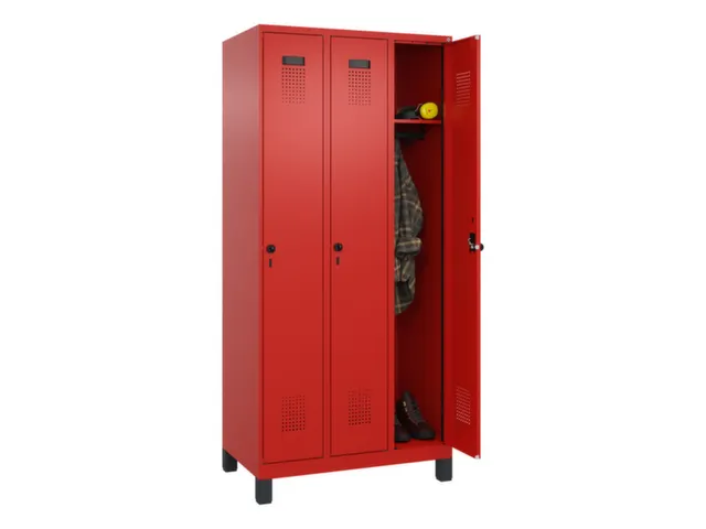 locker,HxBxD 1950x900x500mm,3vak,vak B 300mm,draaigrendel,voeten