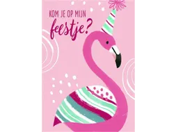 Wenskaart Hallmark uitnodiging flamingo pak à 5 stuks