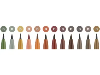 tekenstift Pitt Artist Pen Brush set 12 stuks Earth Tone - 4