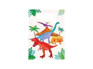 Gift bags Dino Papieren uitdeelzakjes 23x16,5cm 6 stuks - 2