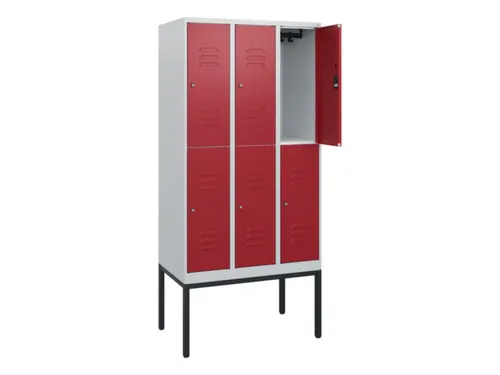 dubbeldekse locker,HxBxD 1950x900x500mm,3x2vak.,vak B 300mm,cil.-slot