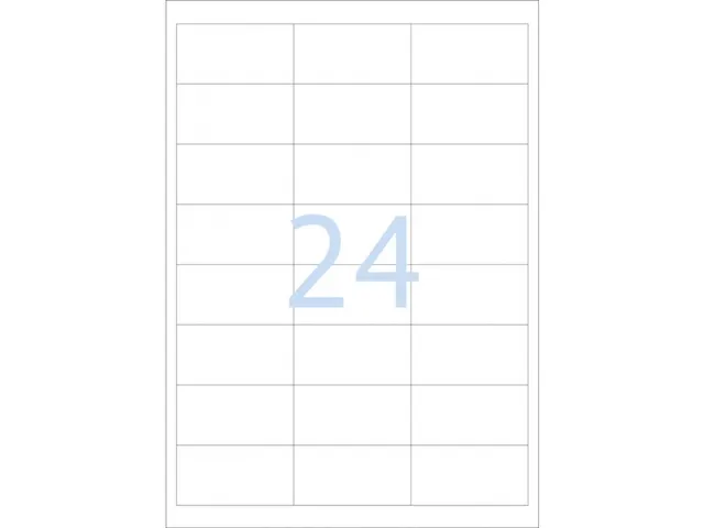 Etiketten universele labels A4 permanent 66x33,8mm Wit 2400 stuks