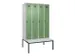 locker met bank,voor scheiding van kleding,HxBxD 2120x1200x815mm,4vak