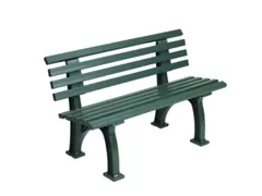 Kunststofbank 740x1200x380mm Zit H 440mm 9 Latten 2 Pootstellen Groen