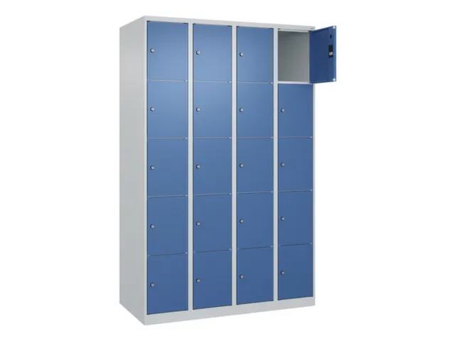 lockerkast,HxBxD 1850x1200x500mm,4x5vakken,vak B 300mm,cil.-slot