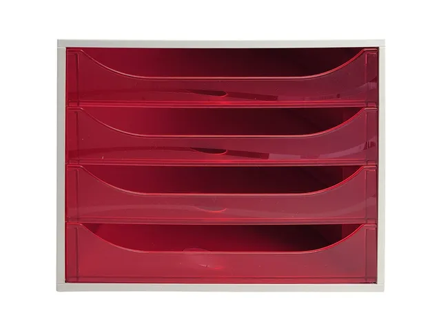 Ladenblok Ecobox 4 Laden A4+ Rood