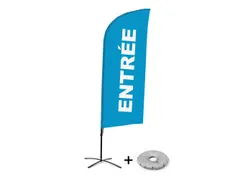 Promotievlag Alu Wind complete set ENTRÉE Blauw kruisvoet Zwart