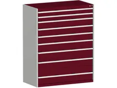 ladekast HxBxD 1600x1300x650mm 9laden RAL7035 front RAL3004