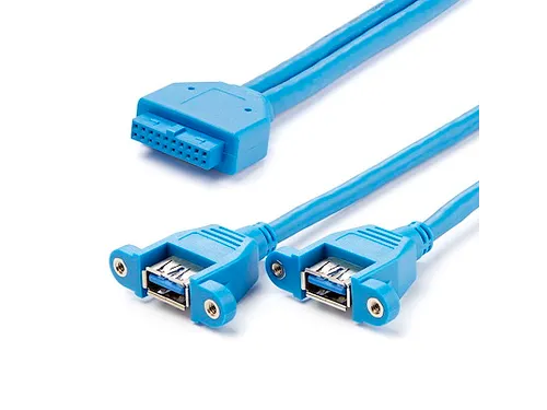 2-poort Inbouwpaneel USB 3.0 Kabel - USB A naar Moederbord Aansluitkab