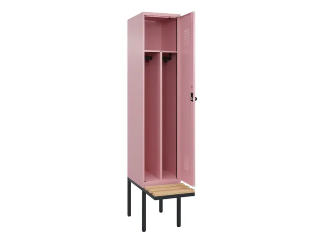 locker met bank,voor scheiding van kleding,HxBxD 2120x400x815mm,1vak