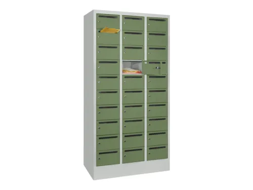 Postsorteerkast 1850x930x500mm 3x10 Vakken Ral7035 Front Ral6011