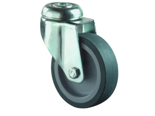 Zwenkwiel 50kg Boorgat Øxb 75x24mm Thermoplast Spoorvrij Blauwgrijs