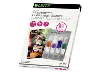 Lamineerhoes Leitz A4 4-gaats perforatieband 2x125 micron EVA 100stuks - 1