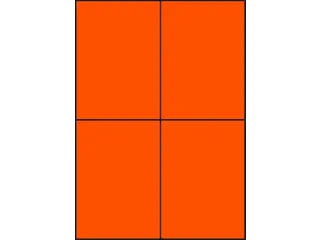 Gekleurde Etiketten 105x148mm Fluor Oranje 42422 - 1