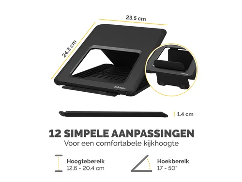 Laptopstandaard Fellowes Breyta zwart