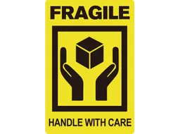 Etiket Geel Zwart Fragile Handle With Care 50.8x76.2mm Rol 200 Stuks