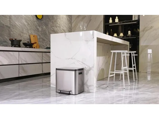 Afvalbak EKO EcoCasa Recycler pedaalemmer 15+15 liter RVS