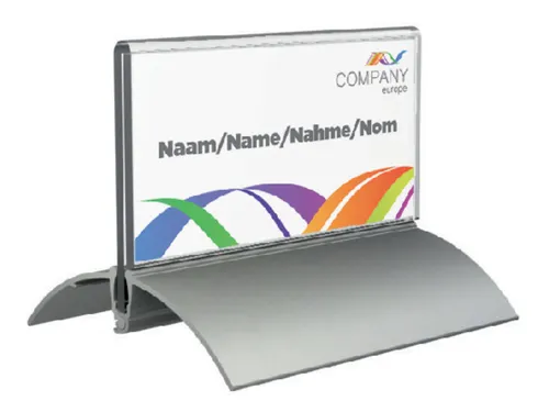 Tafelnaambord Europel 52x100mm acryl aluminium 2st