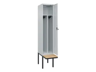 locker met bank,voor scheiding van kleding,HxBxD 2120x400x815mm,1vak - 1