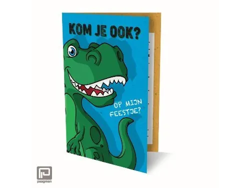Uitnodiging Dinosaurus 13.5x9cm