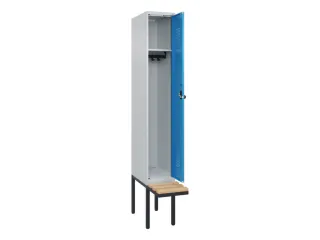 locker met bank,HxBxD 2120x300x815mm,1vak,vak B 300mm,draaigrendel - 2