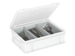 Euronormkoffer Bestek Pe Scharnierdeksel 130x400x300mm Wit