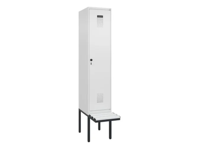 locker met bank,voor scheiding van kleding,HxBxD 2120x400x815mm,1vak