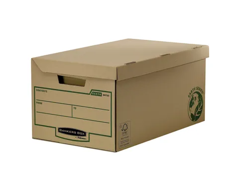 Opbergdoos R-kive Bankers Box Flip Top Maxi bruin 340x269x560mm