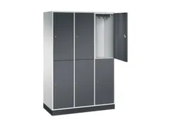 Dubbeldekse garderobekast,HxBxD 1950x1220x500mm,3x2vak.,vak B 360mm