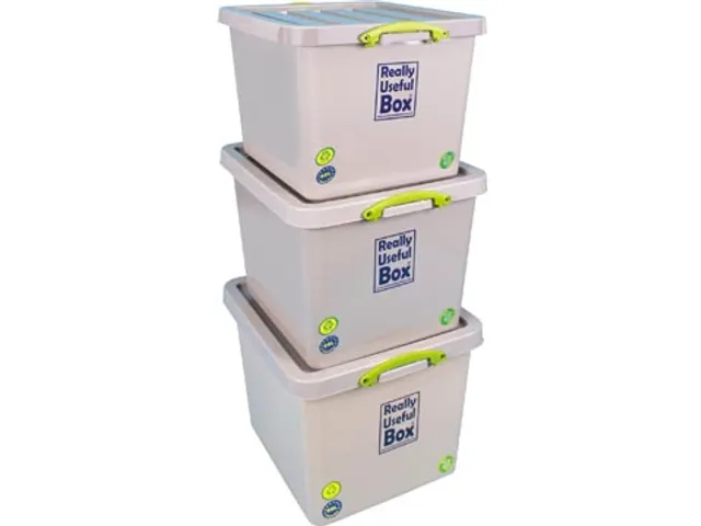 Recycled opbergdoos 60 liter Grijs Stapelbaar