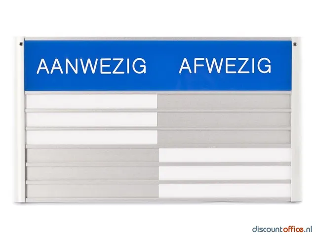 In-uit Bord 6 Namen Aluminium Aan/afwezigheidsbord