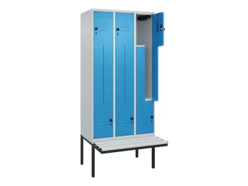 Z-garderobekast,HxBxD 2120x900x815mm,6vak,vak B 300mm,draaigrendel