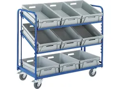 etagewagen,draagverm. 200kg,3etage(s),open,laadvl. LxB 1240x620mm