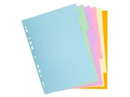 Tabblad karton 180g Forever 6-delig A4 Pastel Assorti